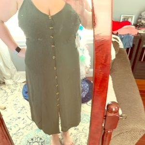 Green button down dress